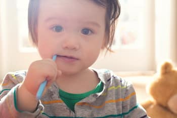 赤ちゃんの歯磨きはいつから始める 歯磨きのポイントや歯磨き嫌いの克服法も解説 Fam S Baby